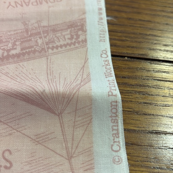 Cranston Print Work company 2 yards pink printed Fabric - Picture 2 of 4